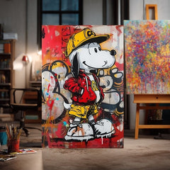 Immagine COOL SNOOPY su tela | rifinito a mano dall'artista - immagine 3