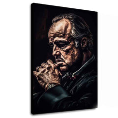Immagine GODFATHER: Potere e rispetto | Tela italiana – visualizzazione della tela con cornice in legno, Papilora.