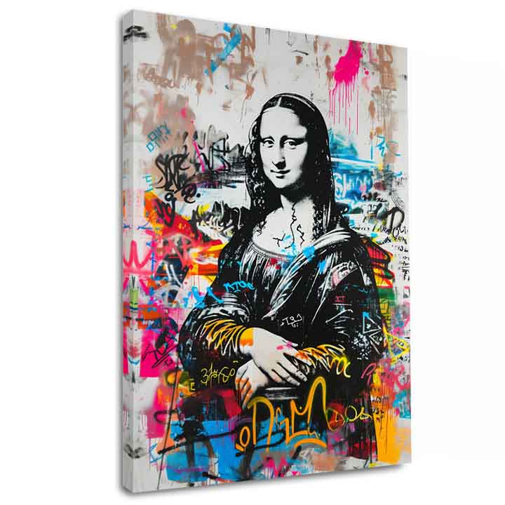 Immagine GRAFFITI MONA su tela | rifinito a mano dall'artista - immagine 4