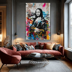 Immagine GRAFFITI MONA su tela | rifinito a mano dall'artista