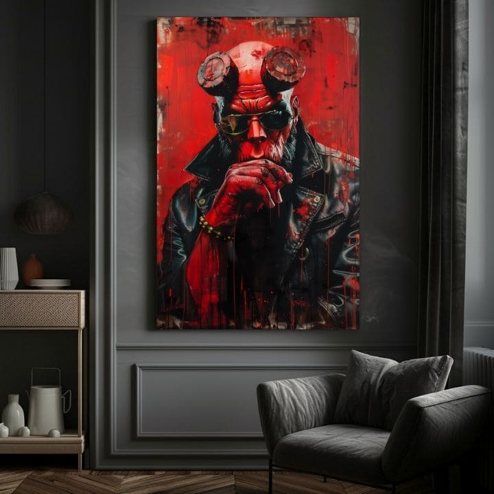 Immagine HELLBOY: Guerriero Infernale | rifinito a mano dall'artista - immagine 6