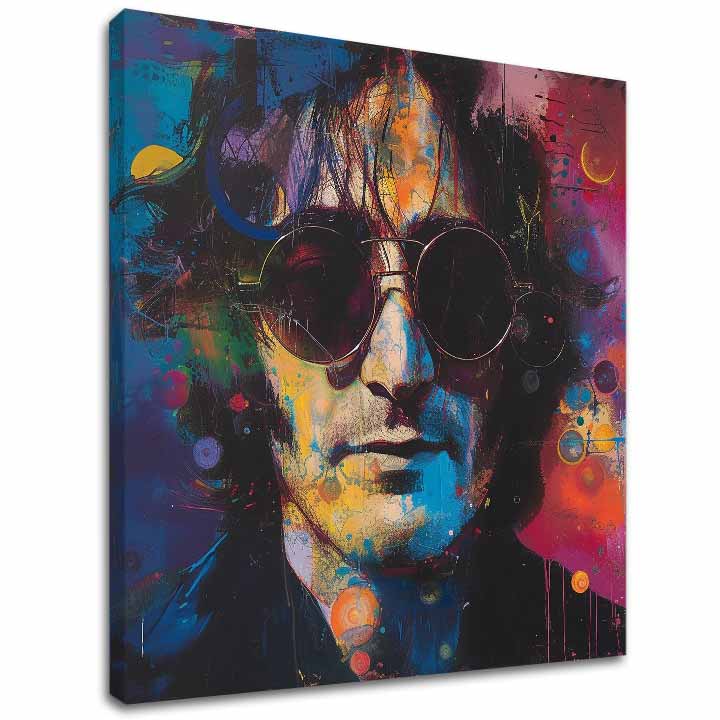 Immagine JOHN LENNON - Idee colorate | rifinito a mano dall'artista - immagine 2