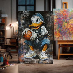 Immagine LEBRON DUCK su tela | rifinito a mano dall'artista - immagine 4