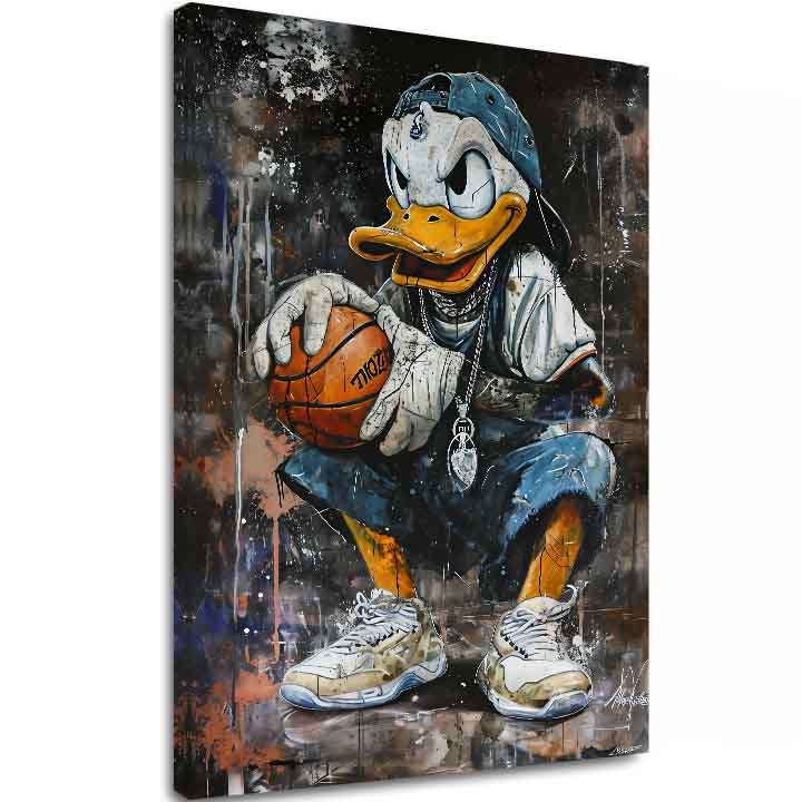 Immagine LEBRON DUCK su tela | rifinito a mano dall'artista - immagine 2