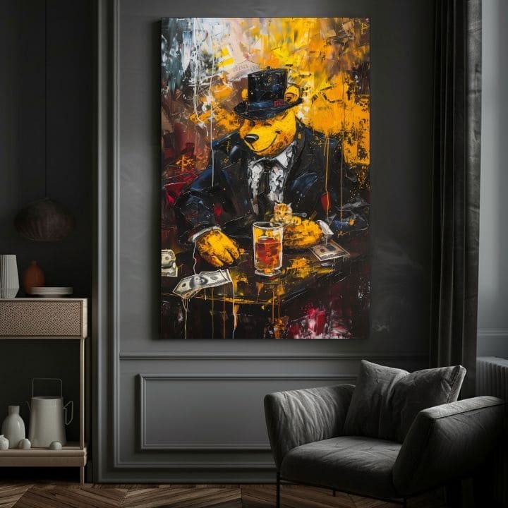 Immagine MAFIA BOSS BEAR | rifinito a mano dall'artista - immagine 3