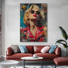 Immagine MARILYN MONROE - Icona nel bagliore delle luci | rifinito a mano dall'artista