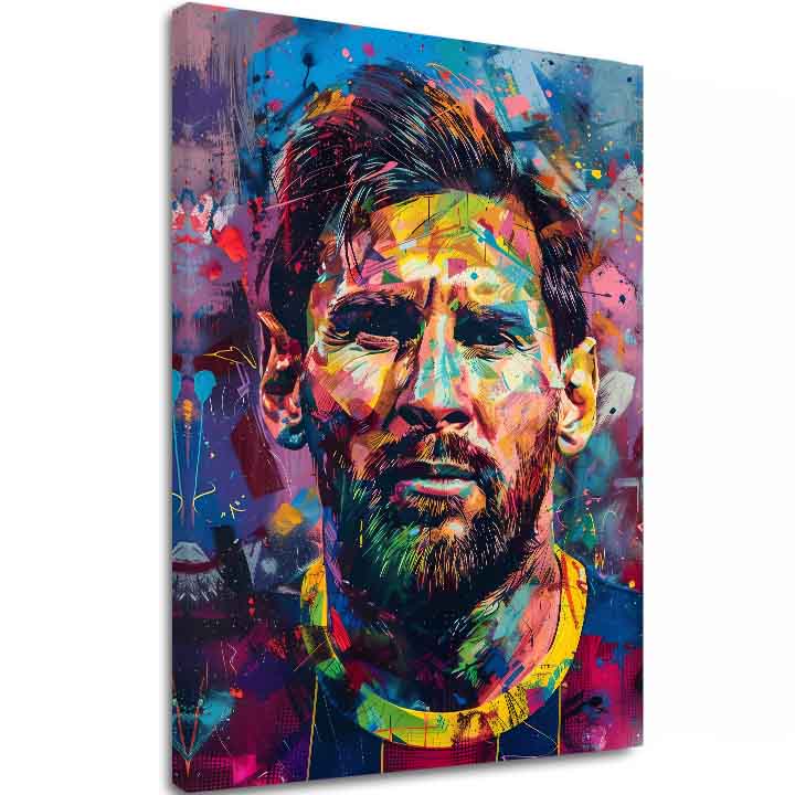 Immagine MESSI VIBES su tela | rifinito a mano dall'artista - immagine 2