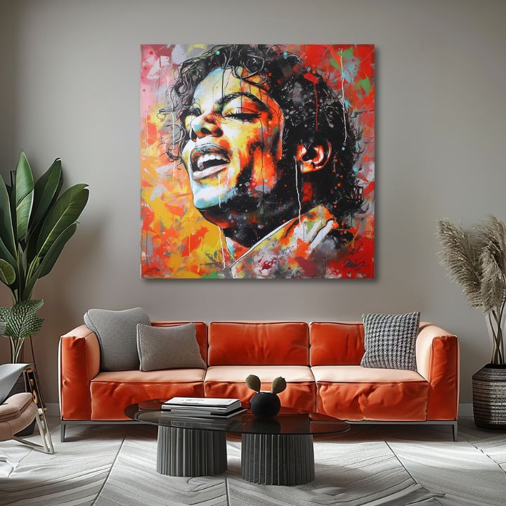 Immagine MICHAEL JACKSON - Voce delle generazioni | rifinito a mano dall'artista - immagine 3