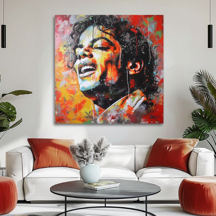 Immagine MICHAEL JACKSON - Voce delle generazioni | rifinito a mano dall'artista