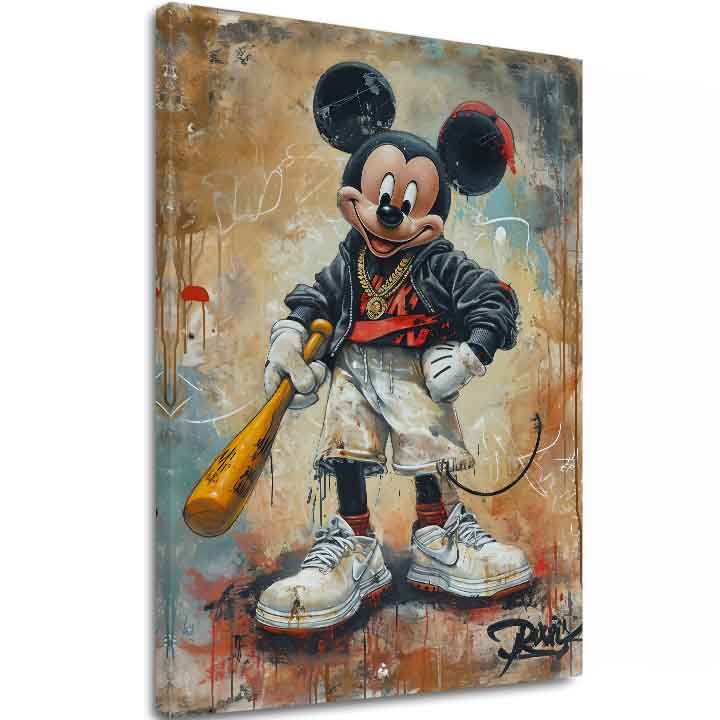 Immagine STREET MICKEY su tela | rifinito a mano dall'artista - immagine 2