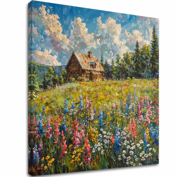 L'immagine del paesaggio su tela Estate dalla nonna - immagine 2