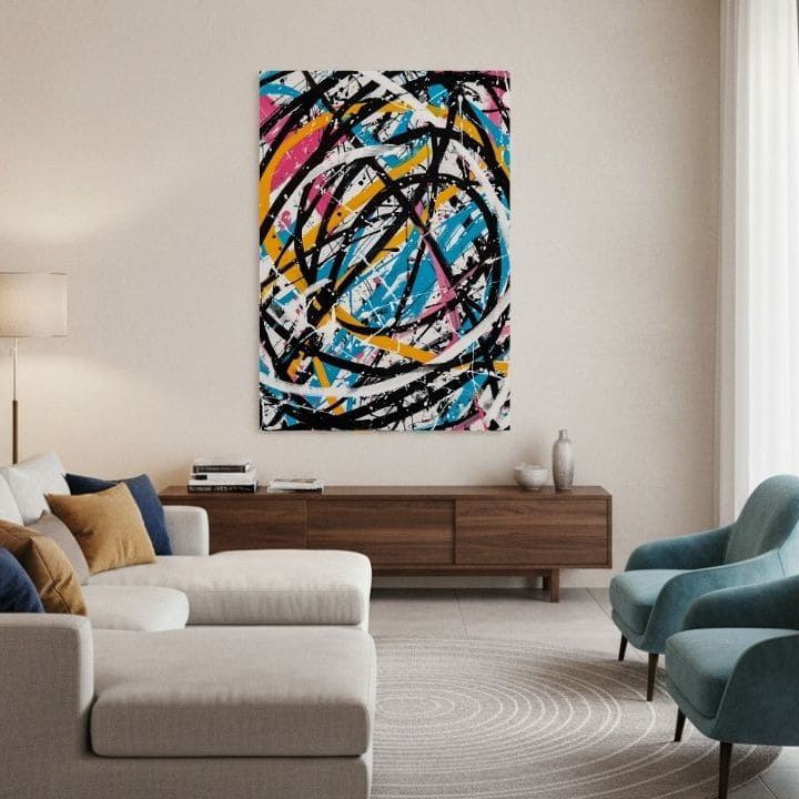 L'immagine su tela Caos colorato - Astratto moderno - immagine 3