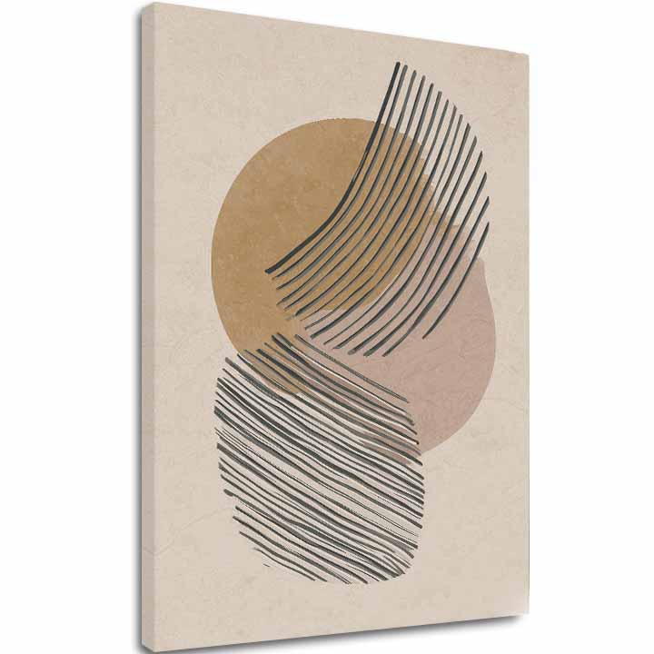 L'immagine su tela Cerchi astratti - Design beige-oro - immagine 2