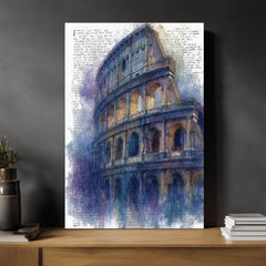 L'immagine su tela Colosseo in blu - Roma sul muro - immagine 4
