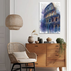 L'immagine su tela Colosseo in blu - Roma sul muro - immagine 3