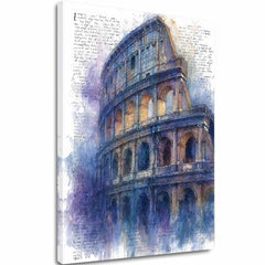 L'immagine su tela Colosseo in blu - Roma sul muro - immagine 2