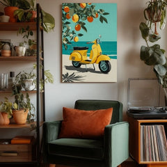 L'immagine su tela della Vespa in Italia - Retro Alley - immagine 4