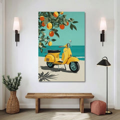 L'immagine su tela della Vespa in Italia - Retro Alley - immagine 3