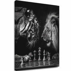 L'immagine su tela Il leone e la tigre - Strategia scacchistica - immagine 2
