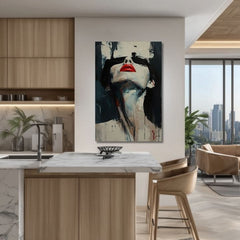L'immagine su tela Labbra rosse - Design drammatico - immagine 4