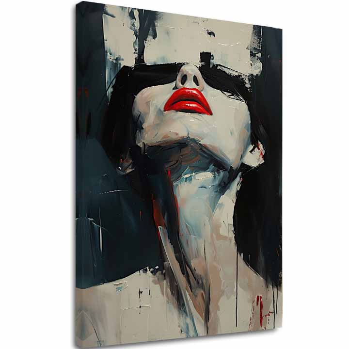 L'immagine su tela Labbra rosse - Design drammatico - immagine 2