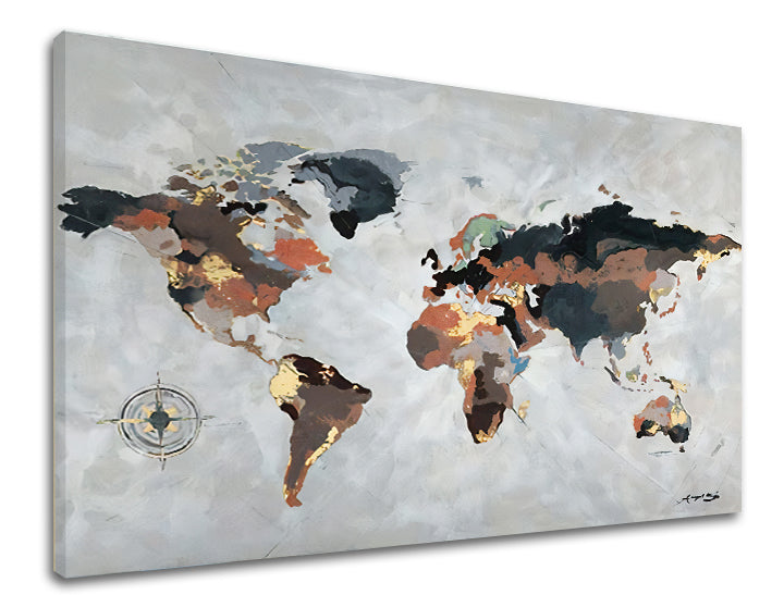 L'immagine su tela MAPPA DEL MONDO 1 parte - immagine 6