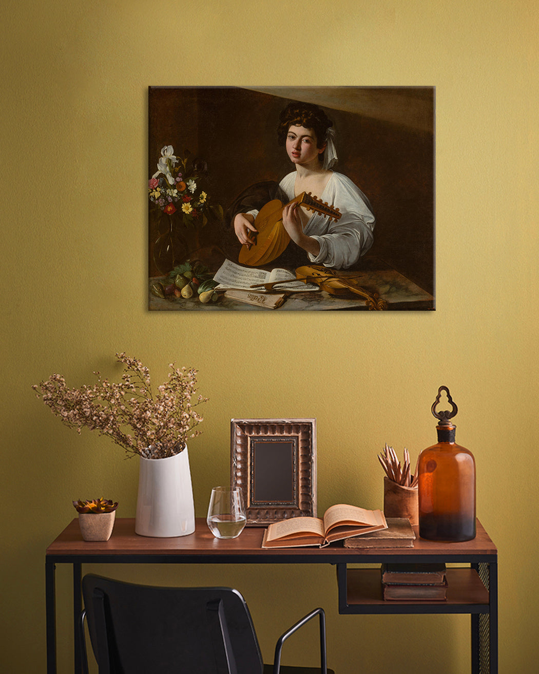 L'immagine su tela Michelangelo Caravaggio - Lutnista