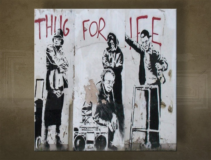 L'immagine su tela ŠTVOREC Street ART - Banksy