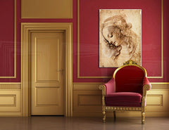 L'immagine su tela TESTA DI DONNA - Leonardo Da Vinci