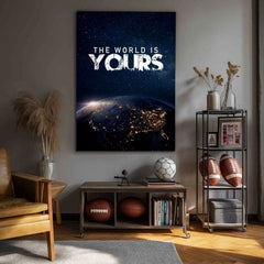 L'immagine su tela THE WORLD IS YOURS - Decorazione d'ispirazione - immagine 4