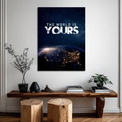 L'immagine su tela THE WORLD IS YOURS - Decorazione d'ispirazione - immagine 3