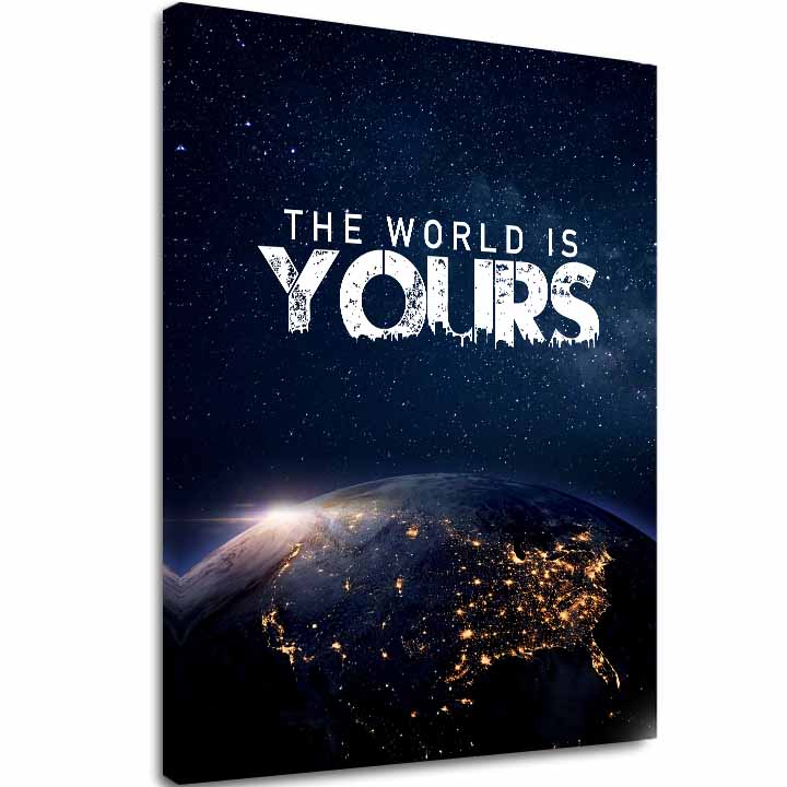 L'immagine su tela THE WORLD IS YOURS - Decorazione d'ispirazione - immagine 2