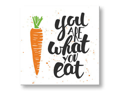 Arte da parete con testo You are what you eat