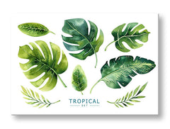 Set di arte murale con testo Tropical