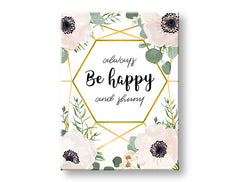 Arte da parete con testo Always be happy