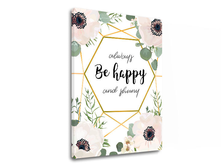 Arte da parete con testo Always be happy - immagine 3