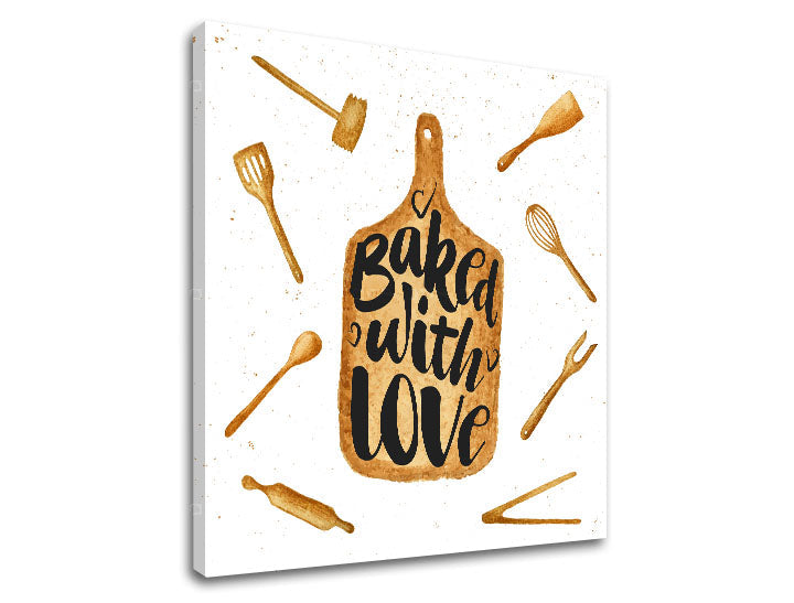 Arte da parete con testo Baked with love - immagine 3
