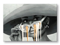 L'immagine su tela DONNA CON CAPPELLO 001
