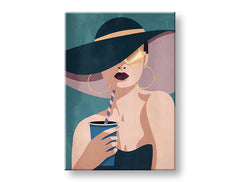 L'immagine su tela DONNA CON CAPPELLO 002