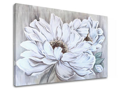 L'immagine su tela FIORI BIANCHI PROFONDI - immagine 3