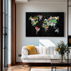 Obraz na plátne Mapa Sveta - Dizajnový Motív - immagine 3