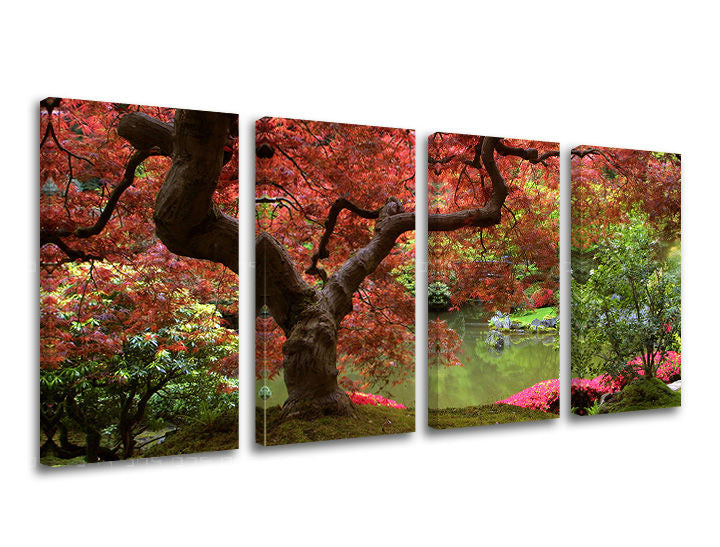 Pittura murale in 4 parti TREES