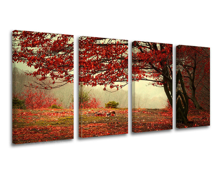 Pittura murale in 4 parti TREES
