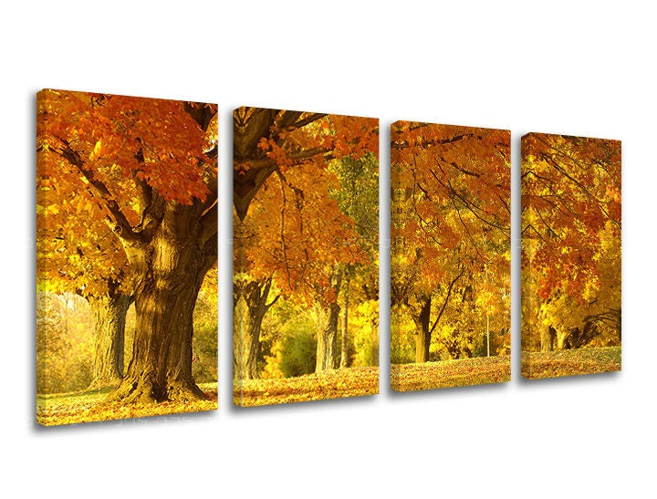 Pittura murale in 4 parti TREES