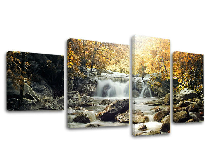 L'immagine su tela 4 parti WATERFALLS