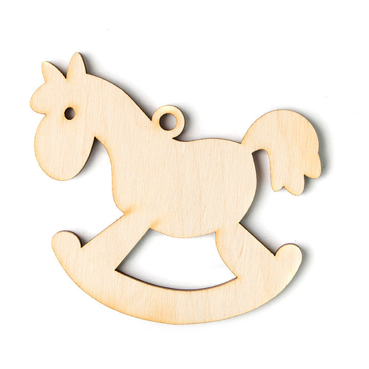 Ornamento natalizio in legno - confezione di 5 pezzi