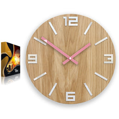 Orologio da parete in legno ARABIC Bianco-rosa - immagine 4