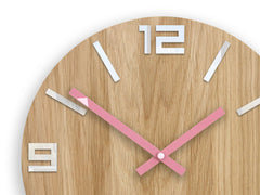 Orologio da parete in legno ARABIC Bianco-rosa - immagine 2