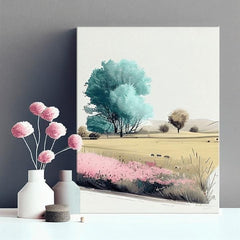 Paesaggio su tela Creatività a pastello nella natura