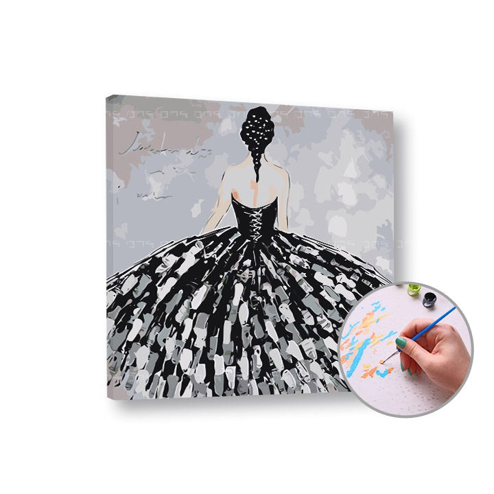 Paint by Numbers - Donna in abito nero